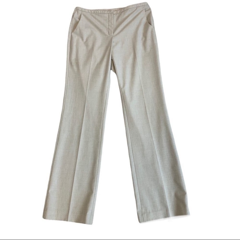 Elie Tahari beige tan light brown micro pin striped trouser pants size 8